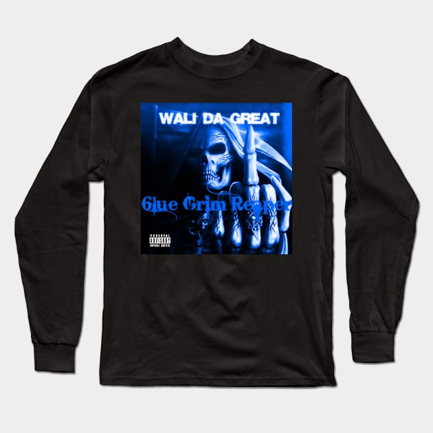 Wali Da Great - 6lue Grim Reaper Long Sleeve T-Shirt by walidagreat